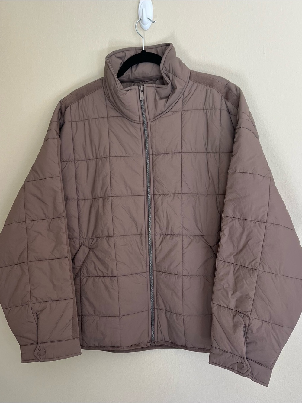 Roxy Quilted Taupe Quilted Chocolate Brown Jacket XXL